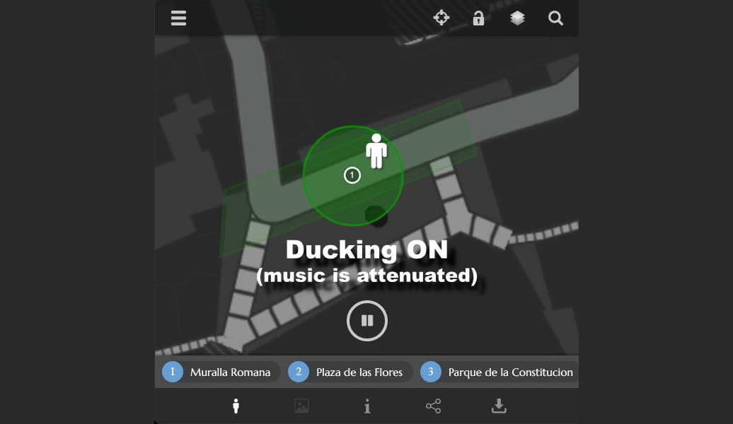 Audio ducking demo video