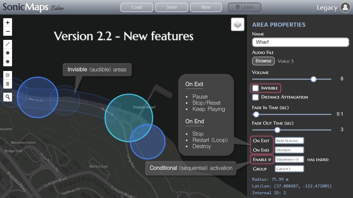 SonicMaps editor playback options