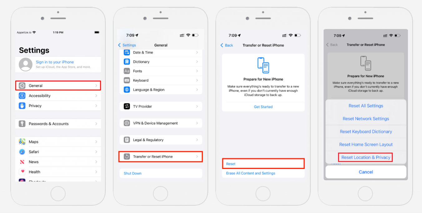 iOS location settings 3/3