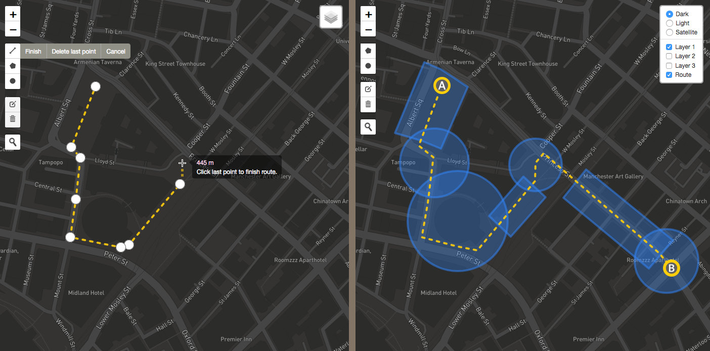 SonicMaps routes